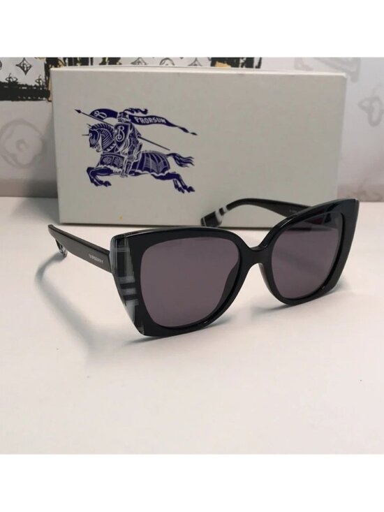 Burberry Meryl Polarized Dark Grey Butterfly Ladies Sunglasses BE4393F 405181